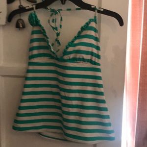 open to offers Green and White Striped Swimsuit